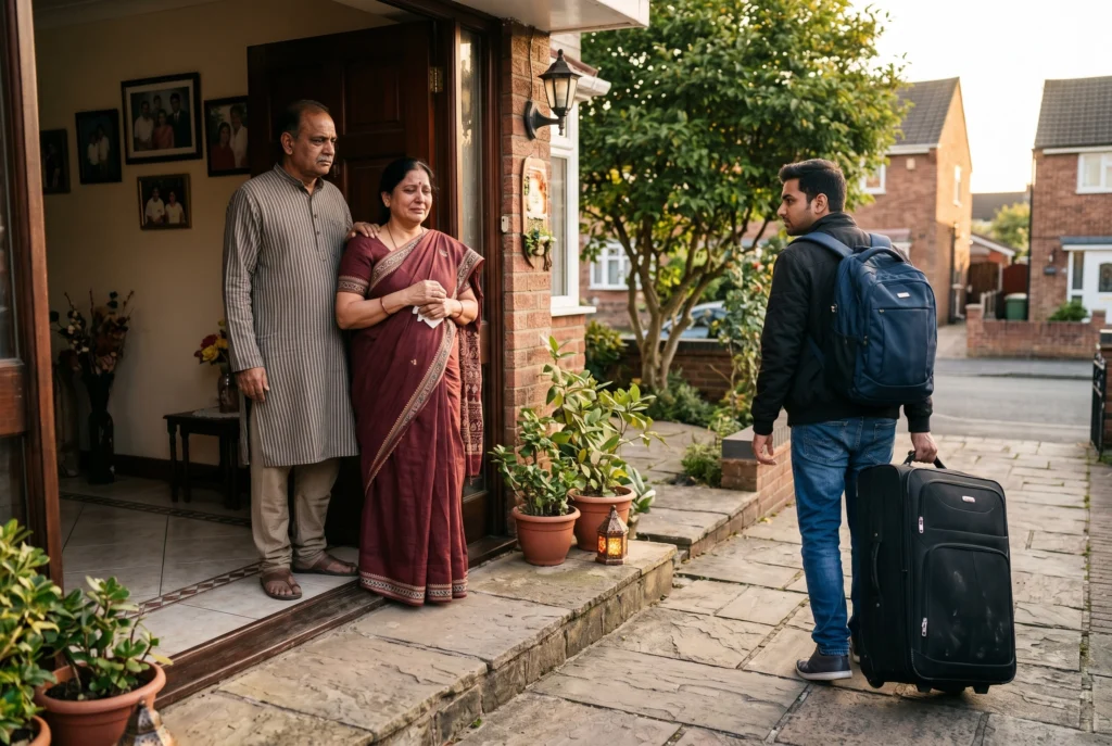 Adult child leaving home while parents experience emotional separation