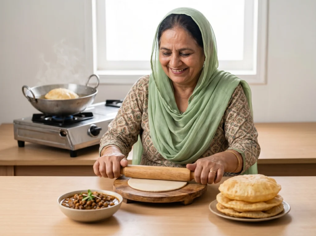 homemade chole bhature