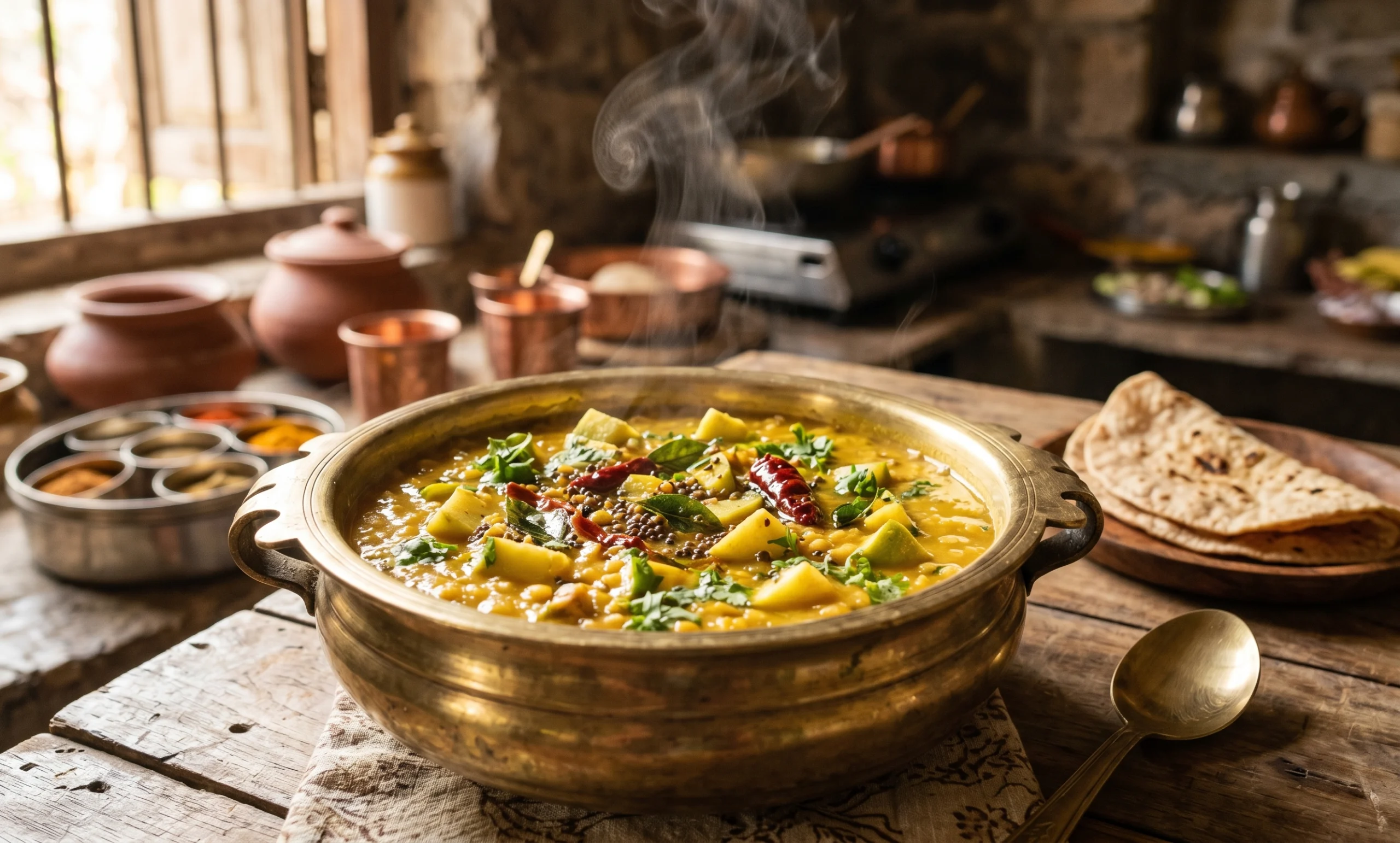 Dal cooked with raw mango pieces — one of the lesser-known raw mango recipes that transforms a summer meal