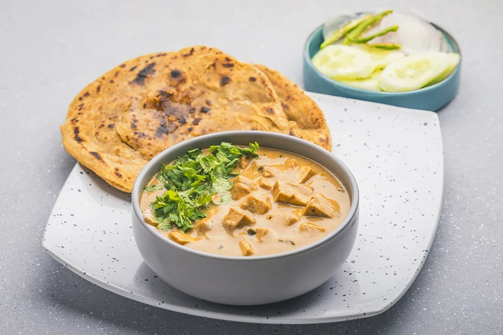 shahi paneer with paratha