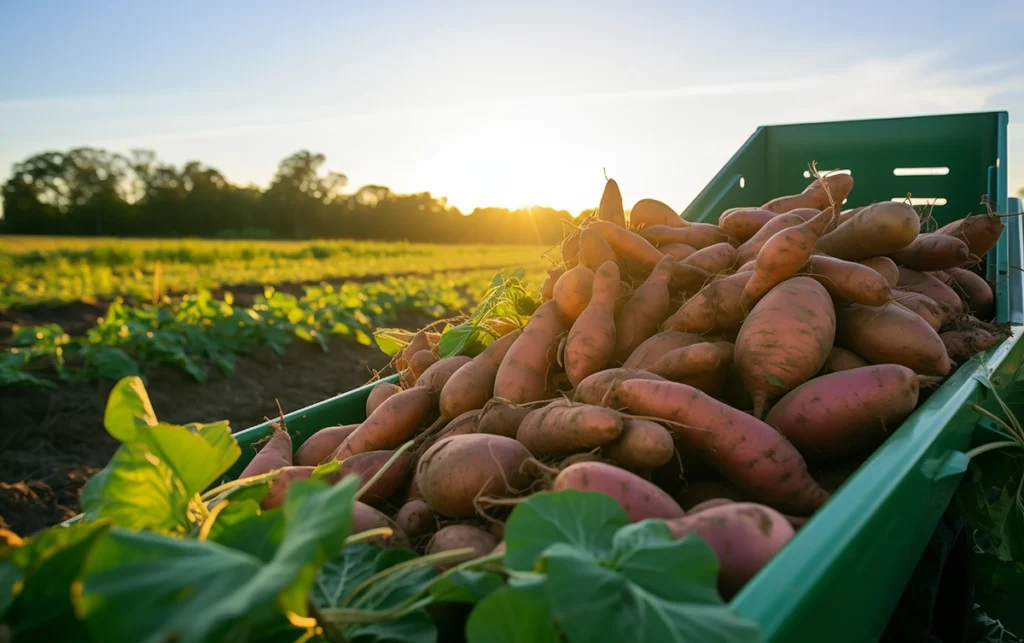 sweet potato harvesting