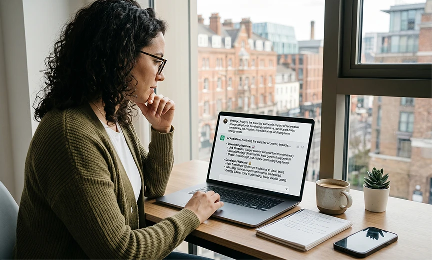 AI assistant explaining complex information in a conversational format