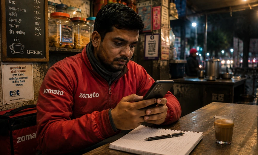 Indian platform worker researching gig economy India 2026 social security and labor rights information