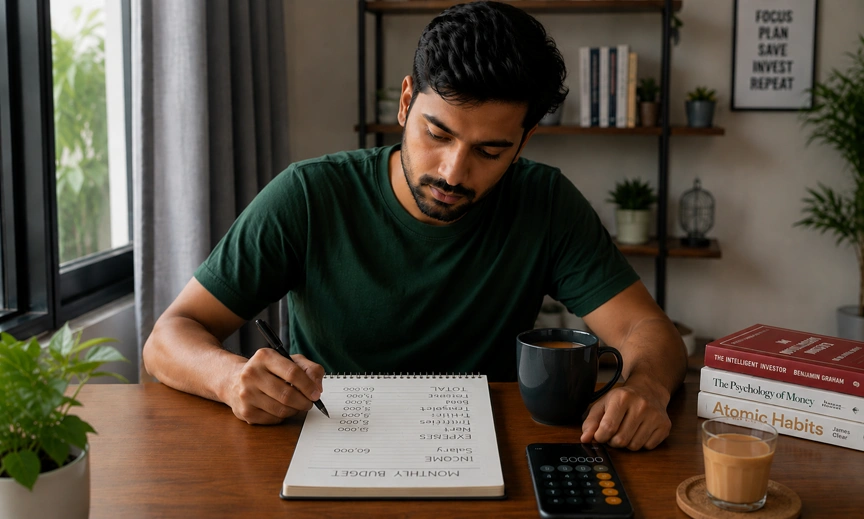 Indian professional creating household budget as practical response to middle class India 2026 cost of living pressure