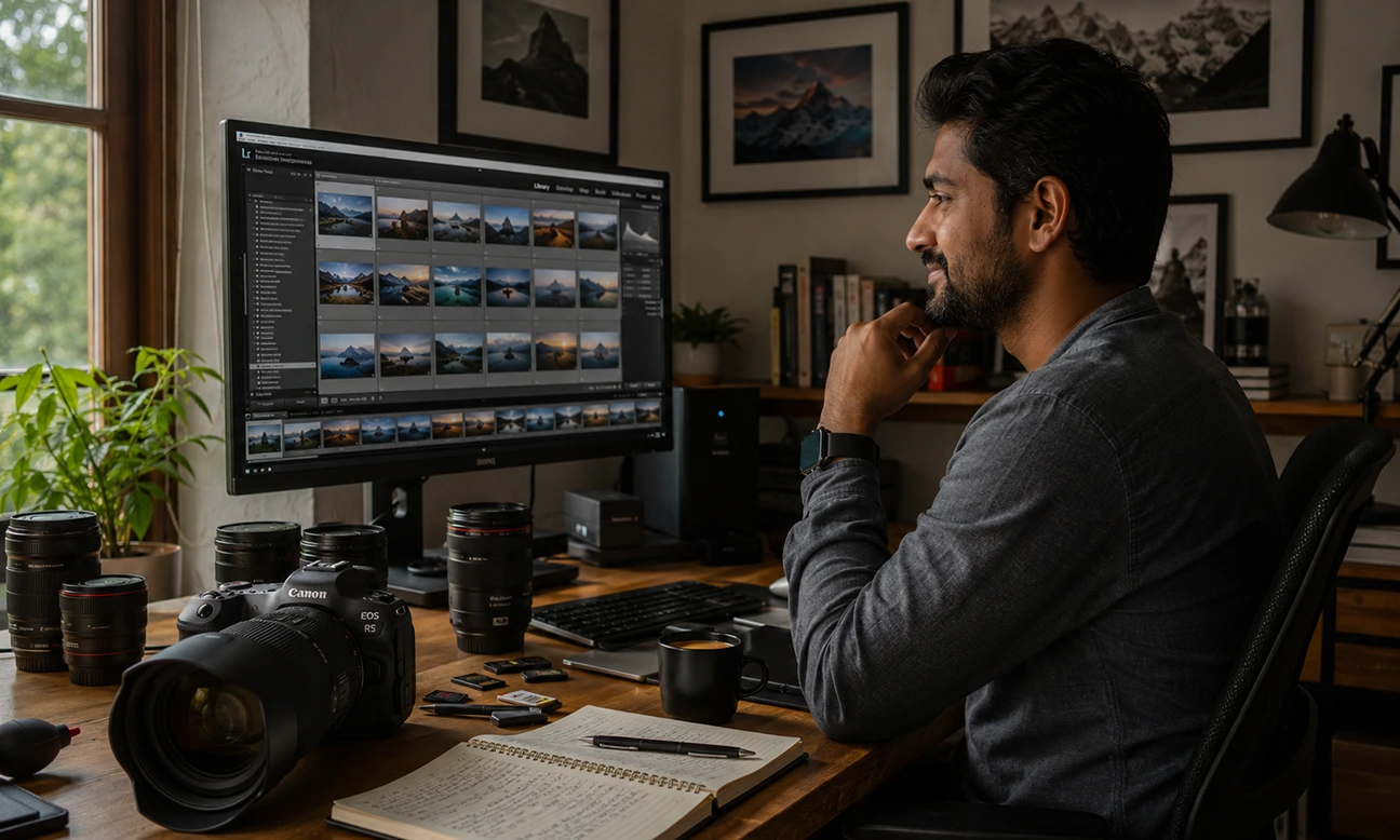 Indian photographer building strategic archive in response to stock photography after AI disruption in 2026