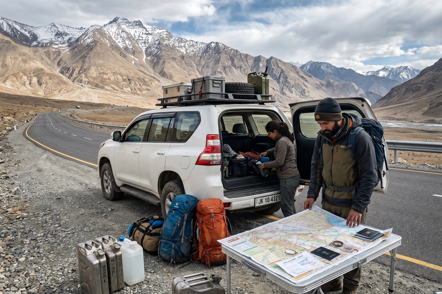 Essential preparation for a Ladakh road trip including permits, budget planning, and travel gear.