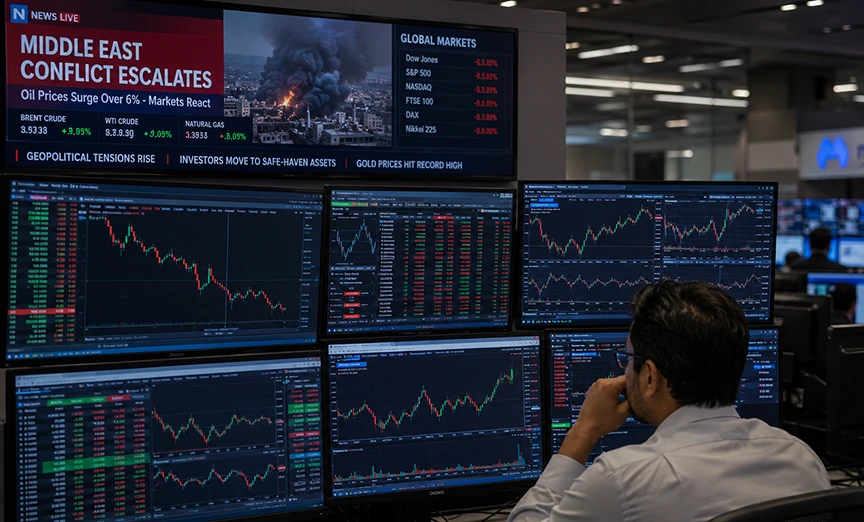 Stock market reacting to geopolitical developments and investor sentiment