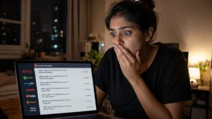 Urban Indian professional discovering hidden subscription costs draining her salary every month in India