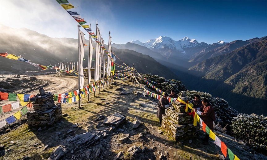 Standing at approximately 3,988 metres, Chele La Pass is one of Bhutan's highest motorable roads.
