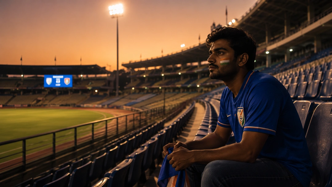 A dejected fan reflects India's football crisis as smaller nations reach the World Cup