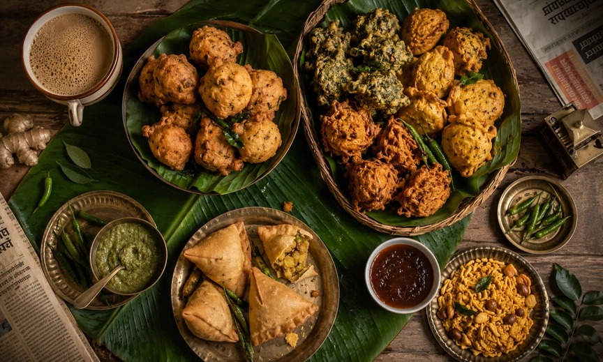 Regional variety of Indian monsoon snacks linked to pakora cravings