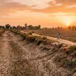 A dry irrigation canal in Punjab reflecting the state's growing groundwater crisis