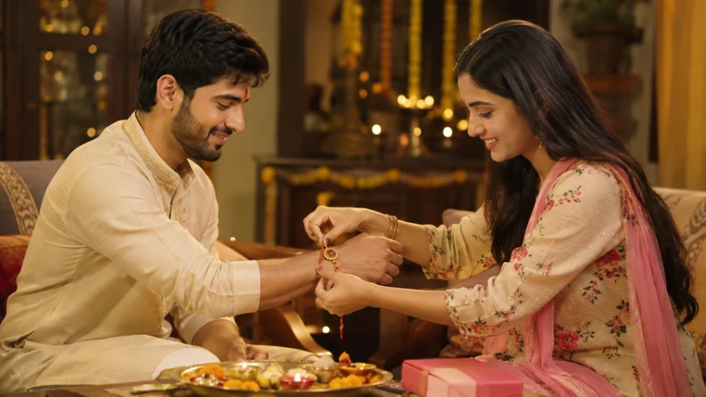 Raksha Bandhan history moment as a sister ties rakhi during the 2026 festival