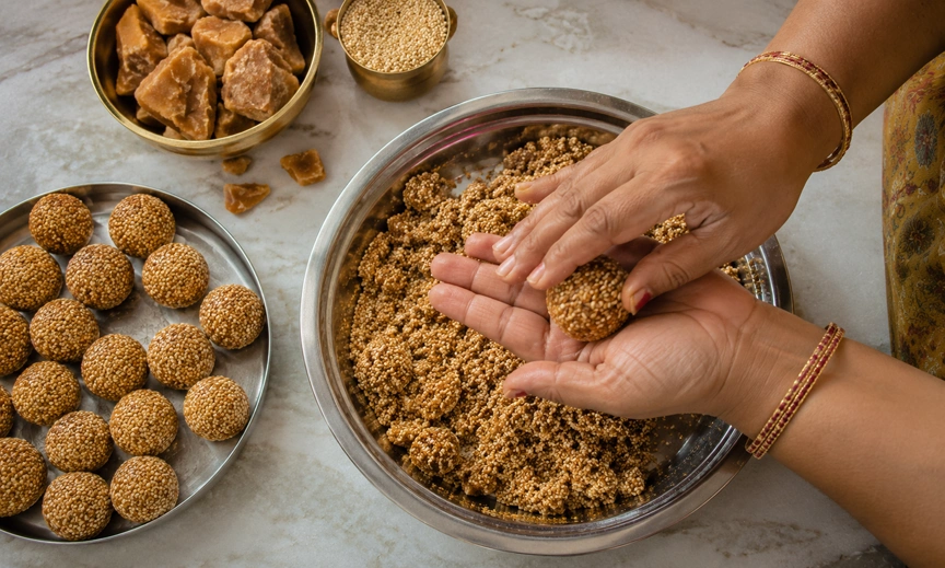 homemade-til-ladoo-rakhi