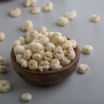 Roasted makhana or fox nuts served as a healthy Indian snack