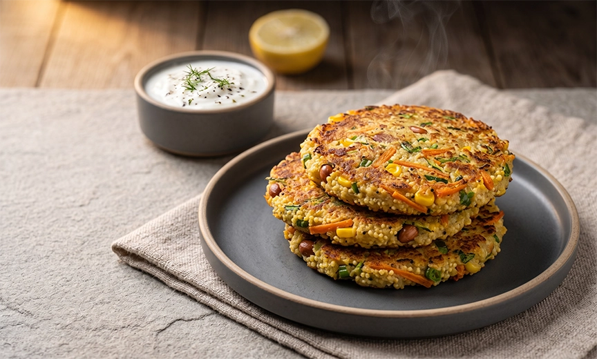 Millet vegetable pancakes