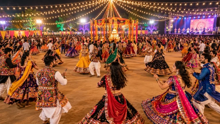 Navratri Garba Gujarat: 5 Myths Versus the Real Rules A Navratri Garba event in Gujarat with participants in traditional dress