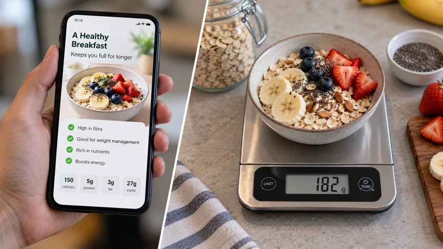 Comparing an inflated high protein Indian breakfast claim against actual weighed food