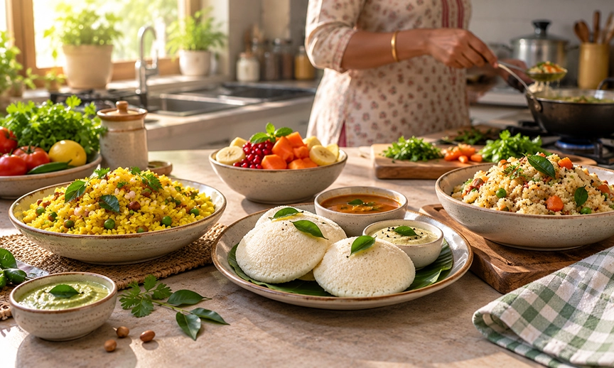 Quick healthy Indian breakfast ideas prepared at home