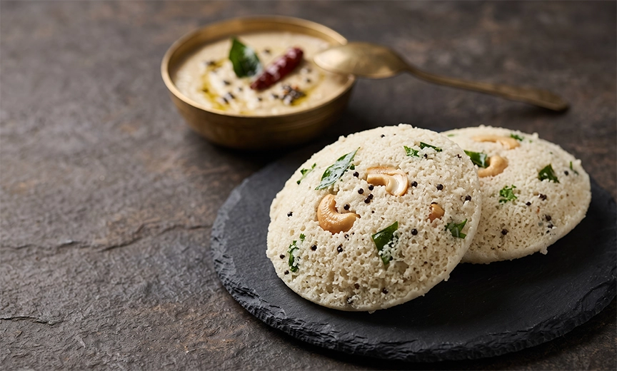 Rava idli, a famous breakfast for dieting