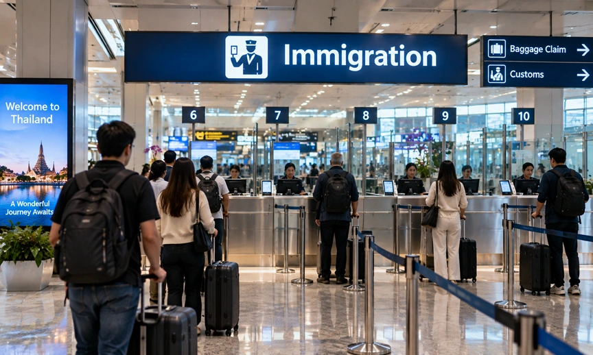 Airport arrival hall representing visa-on-arrival entry for Indian travelers