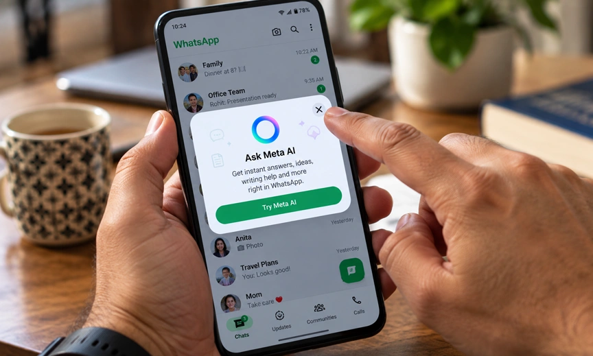 The Meta AI icon in WhatsApp that many users say they cannot remove